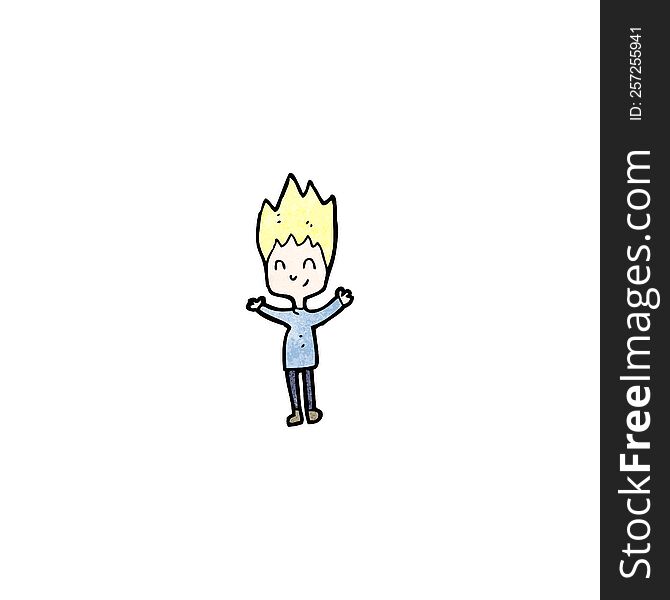 Cartoon Happy Blond Boy