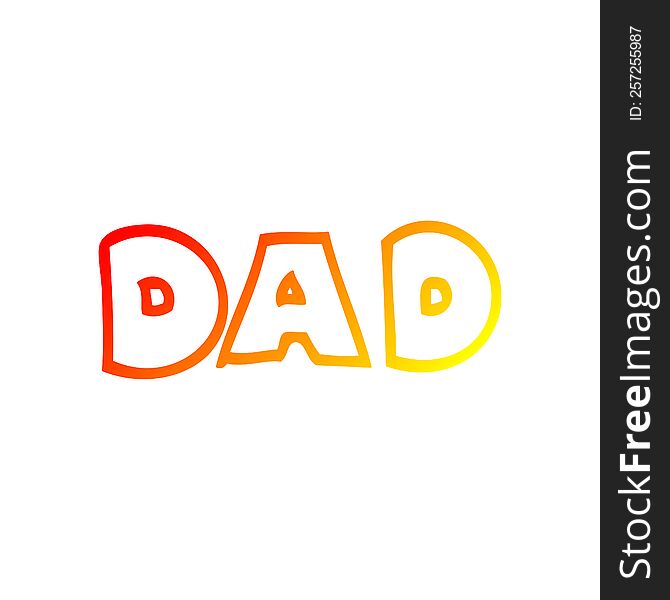 warm gradient line drawing of a  cartoon word dad