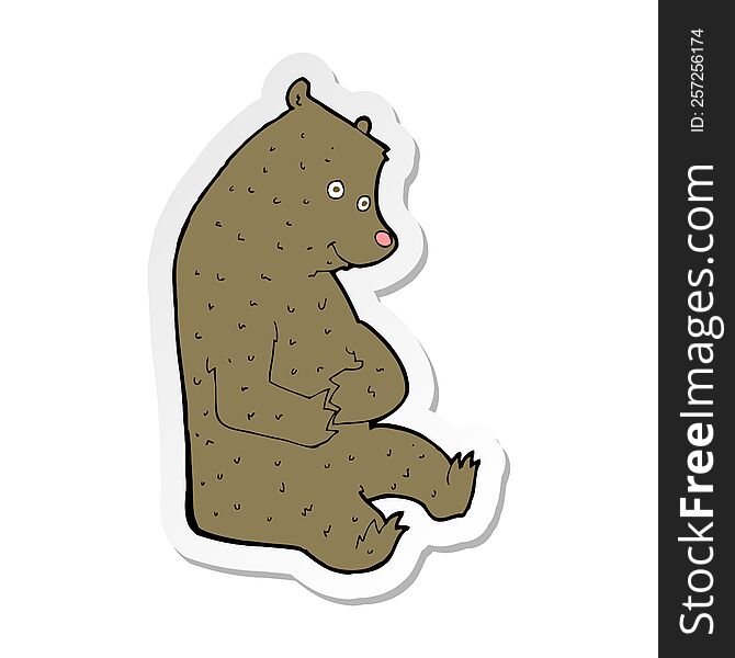 Sticker Of A Cartoon Happy Bear