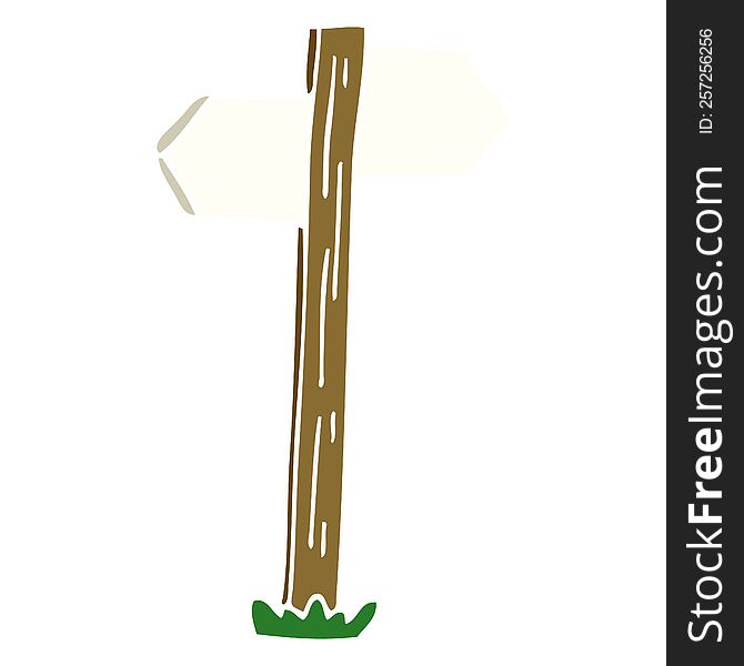 cartoon doodle painted direction sign posts