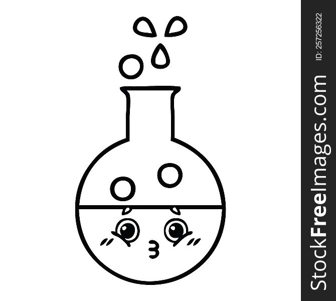 line drawing cartoon of a test tube