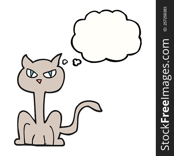 Thought Bubble Cartoon Angry Cat