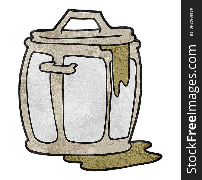 freehand textured cartoon dirty garbage can