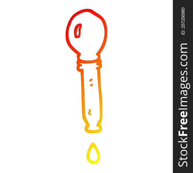 Warm Gradient Line Drawing Cartoon Pipette