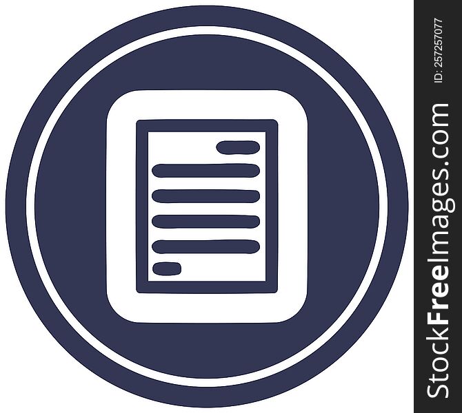 official document circular icon symbol