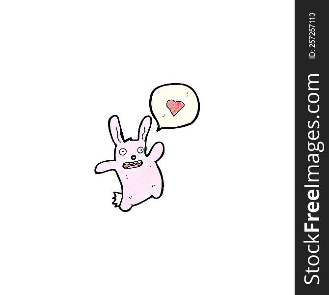 rabbit cartoon character with love heart