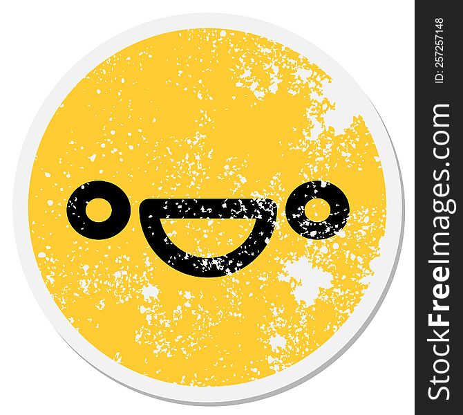 super happy face circular sticker