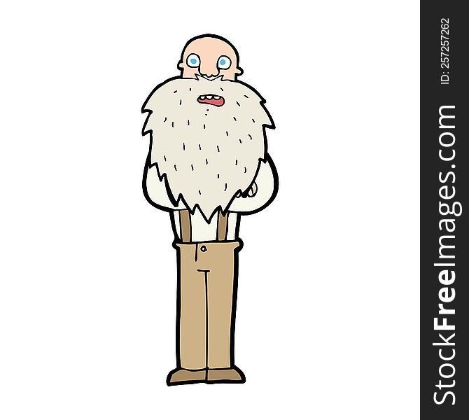 cartoon bearded old man