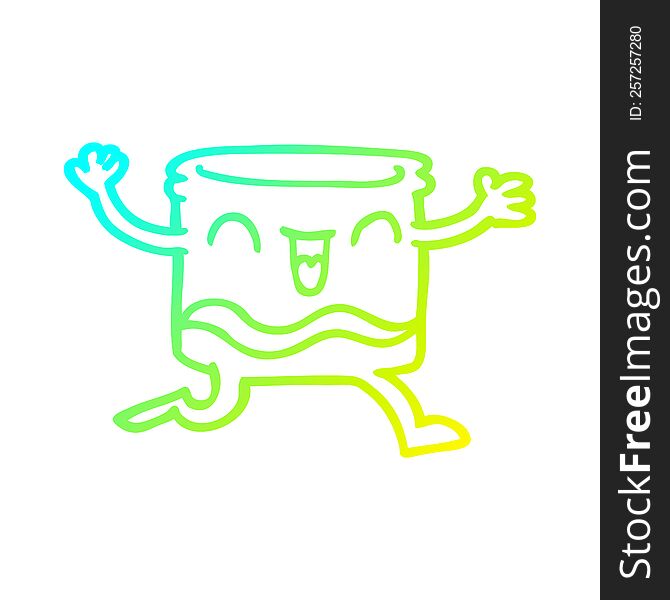 Cold Gradient Line Drawing Happy Cartoon Whisky Glass