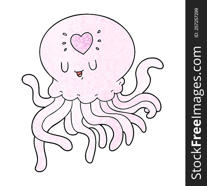 cartoon jellyfish in love. cartoon jellyfish in love