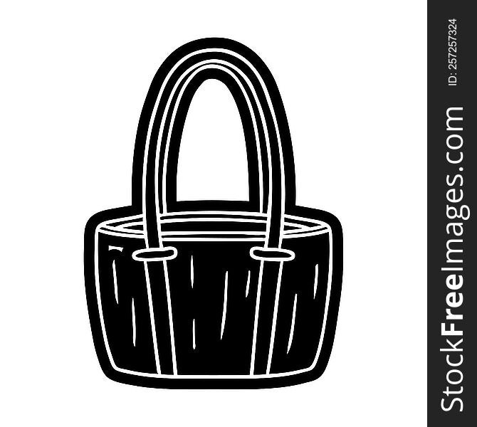 Cartoon Icon Drawing Of A Red Big Bag