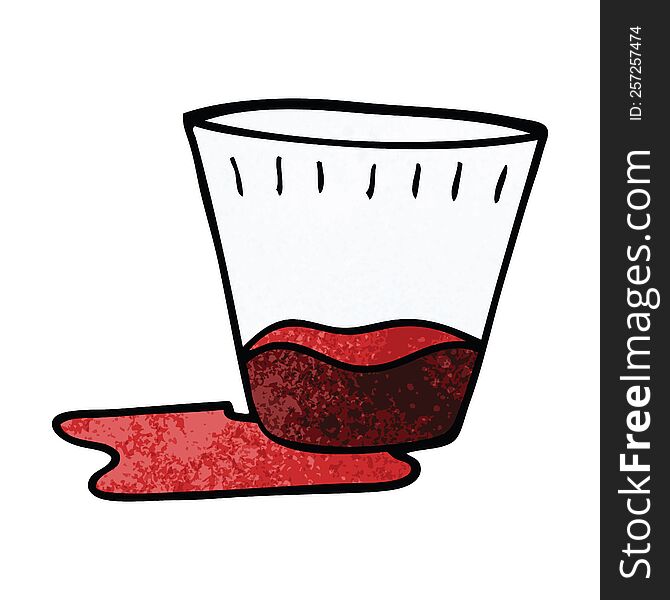 Cartoon Doodle Of A Spilt Drink