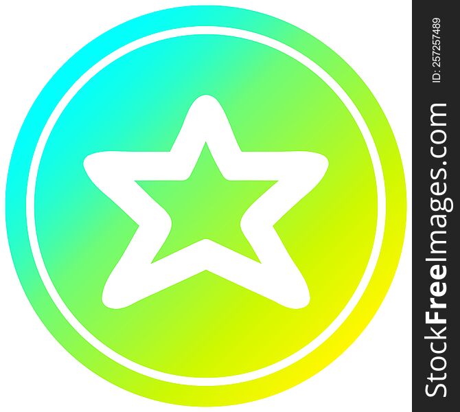 star shape circular icon with cool gradient finish. star shape circular icon with cool gradient finish