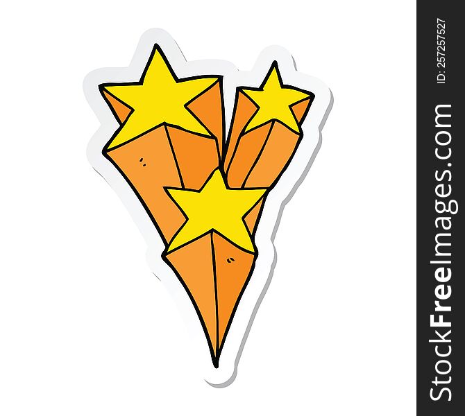 sticker of a cartoon shooting stars
