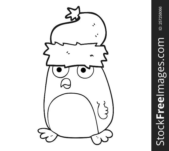 Black And White Cartoon Penguin