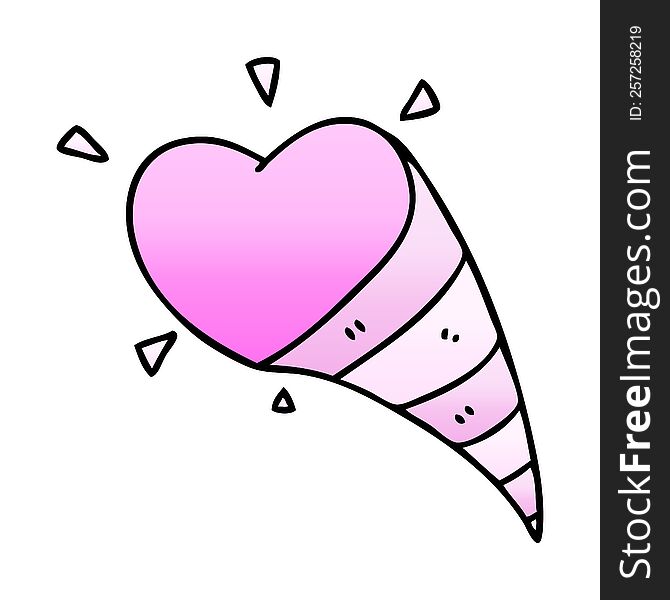 Quirky Gradient Shaded Cartoon Shooting Heart