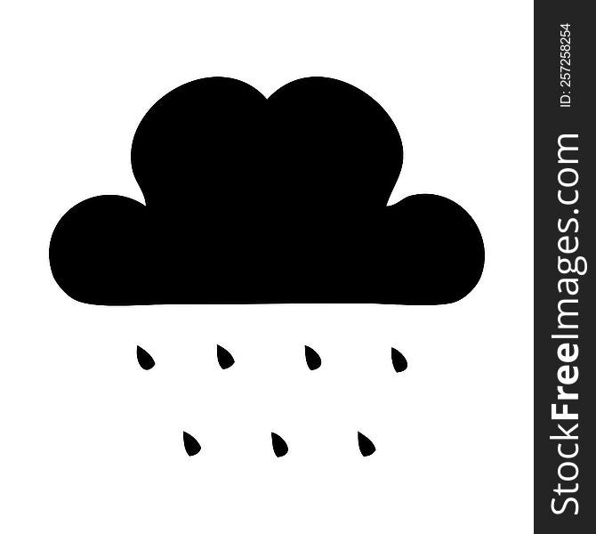 flat symbol of a rain cloud. flat symbol of a rain cloud