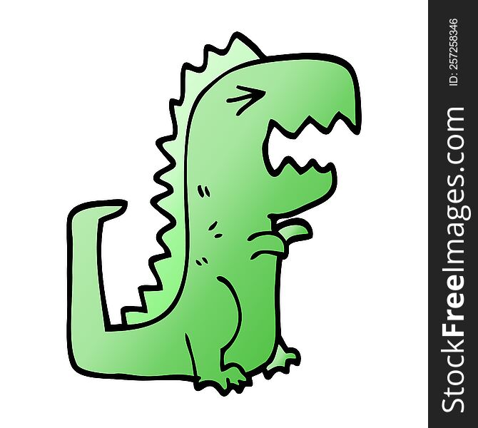 Cartoon Doodle Roaring T Rex