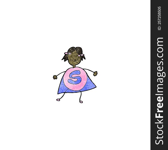 child\'s drawing of a superhero woman