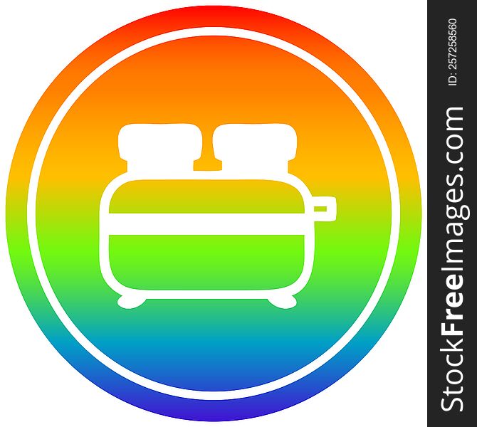 burnt toast circular icon with rainbow gradient finish. burnt toast circular icon with rainbow gradient finish