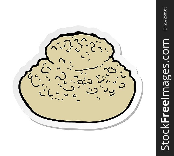 Sticker Of A Cartoon Bread