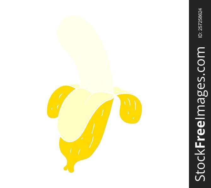 Flat Color Style Cartoon Banana