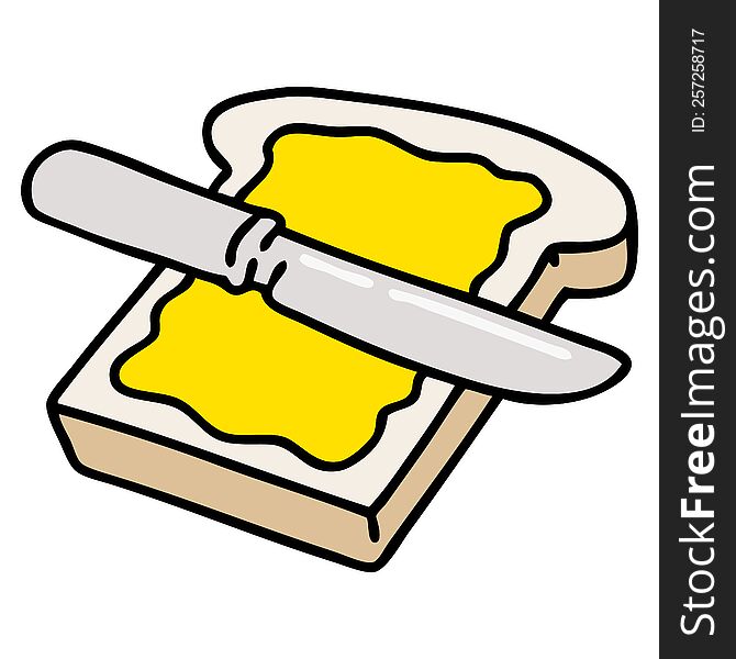 cartoon of a buttered slice of toast