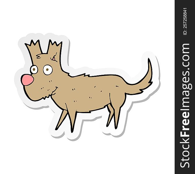 sticker of a cartoon cute little dog