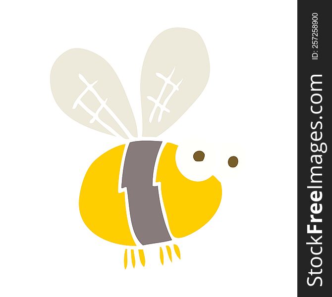 flat color illustration of bee. flat color illustration of bee