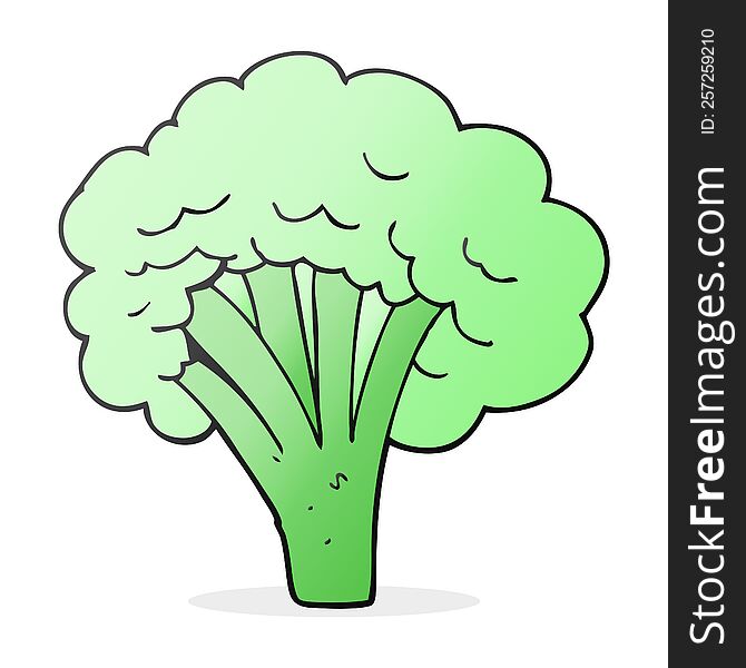 freehand drawn cartoon broccoli