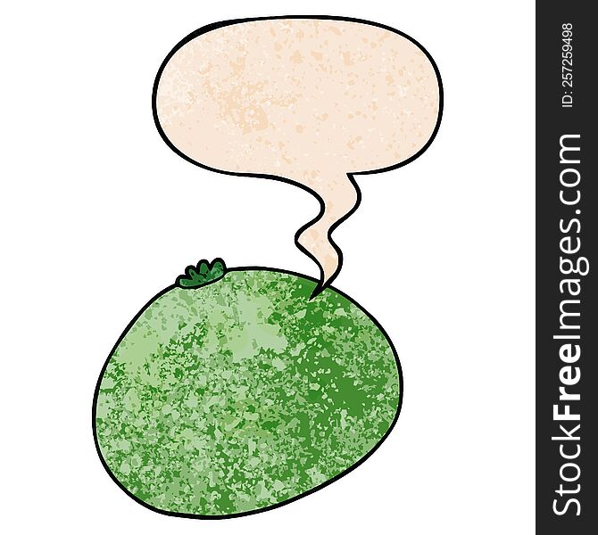 Cartoon Squash And Speech Bubble In Retro Texture Style