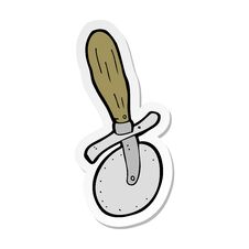 Free Sticker Of A Cartoon Pizza Cutter Royalty Free Stock Images - 257263819
