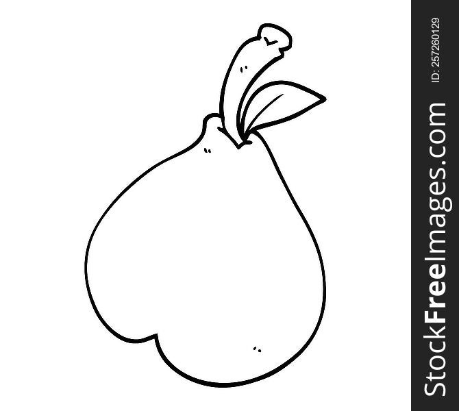 line drawing cartoon of a pear