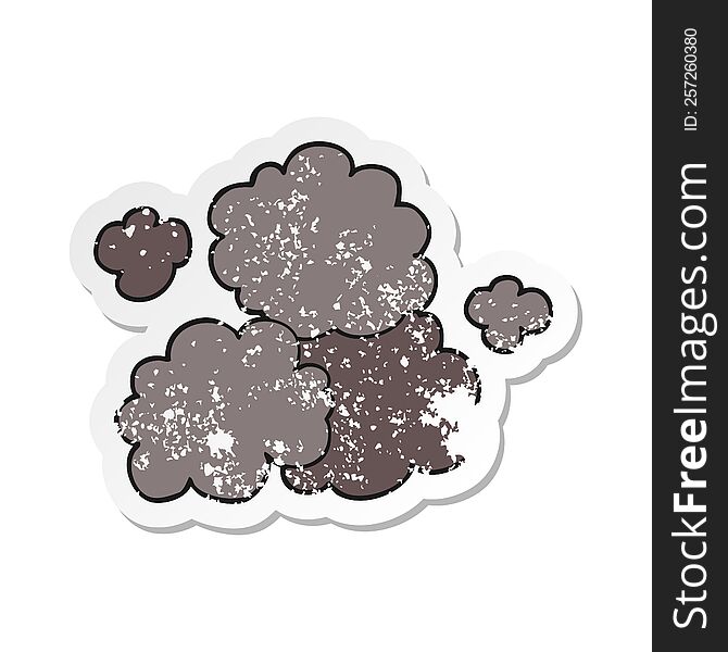 Retro Distressed Sticker Of A Cartoon Smoke Cloud