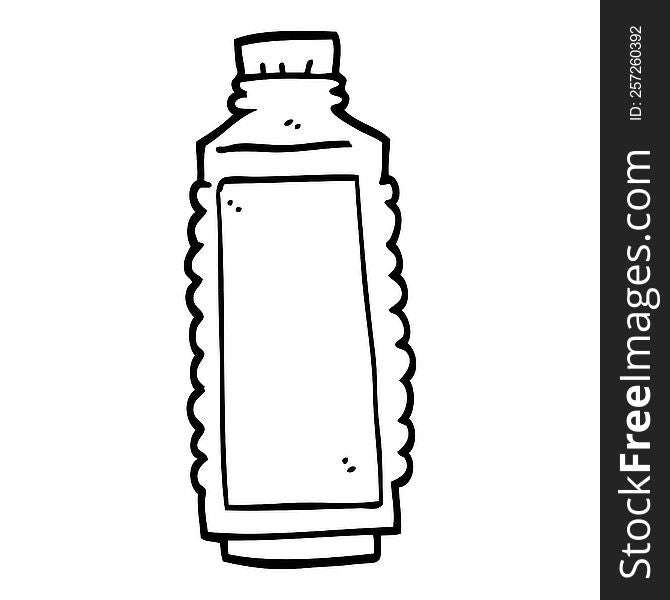 line drawing cartoon drinks bottle