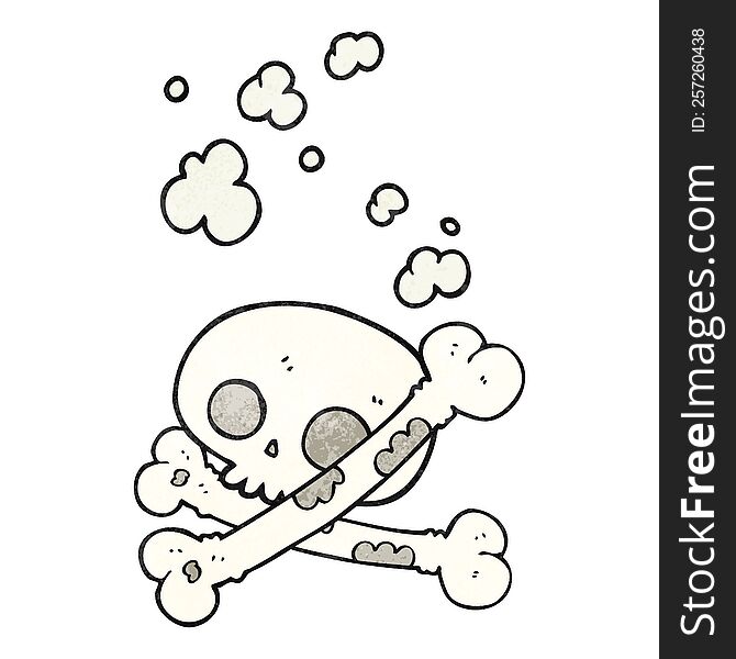 freehand drawn texture cartoon old pile of bones
