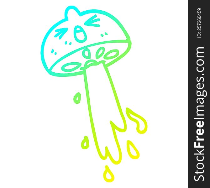 Cold Gradient Line Drawing Cartoon Squirting Lemon