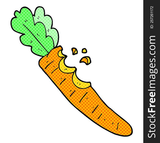 freehand drawn cartoon bitten carrot