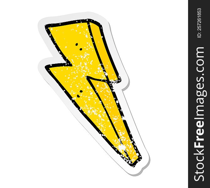 Distressed Sticker Of A Cartoon Lightning Bolt