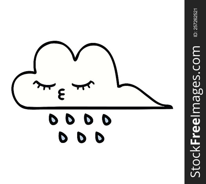 cute cartoon of a rain cloud. cute cartoon of a rain cloud