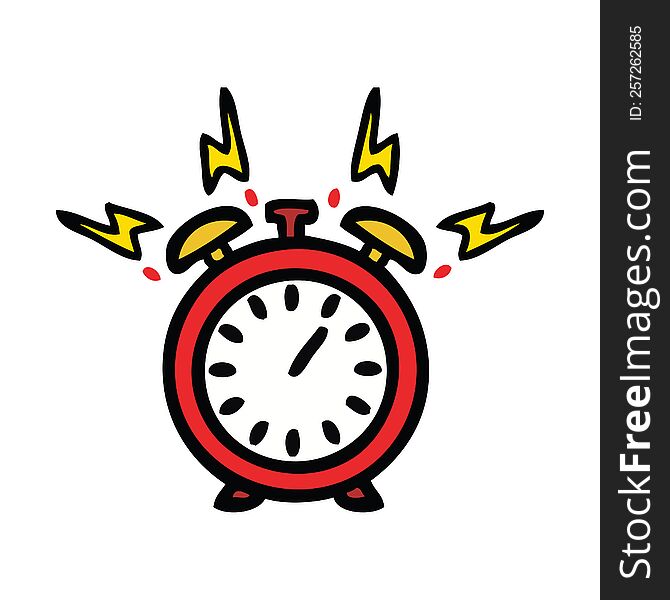 cute cartoon of a ringing alarm clock