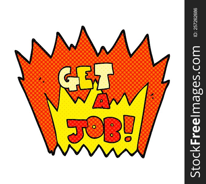 Cartoon Get A Job Symbol