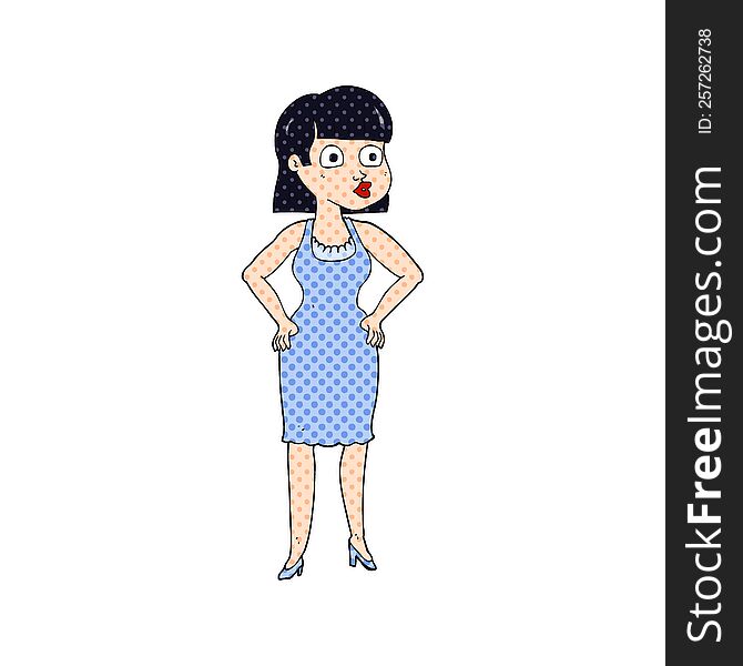 Cartoon Woman With Hands On Hips