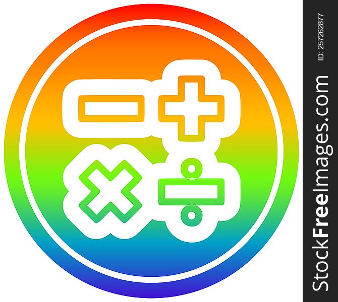 Math Symbols In Rainbow Spectrum