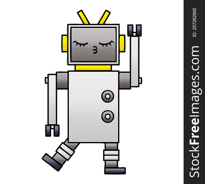 gradient shaded cartoon robot