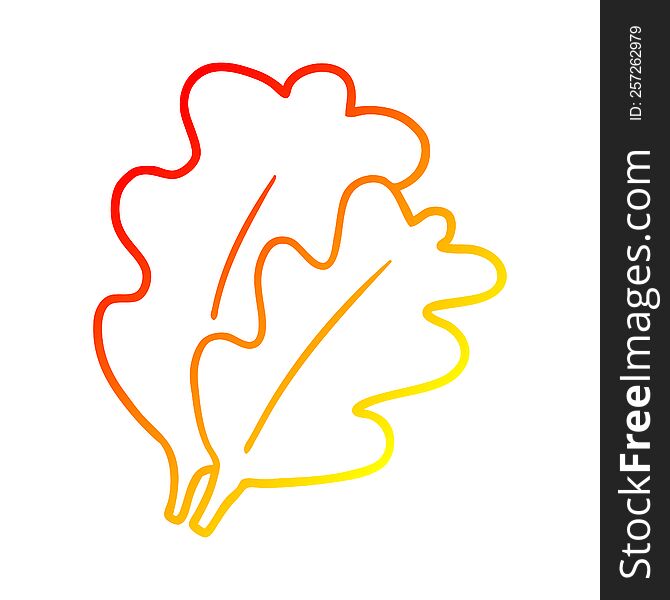 warm gradient line drawing of a fall leaves cartoon