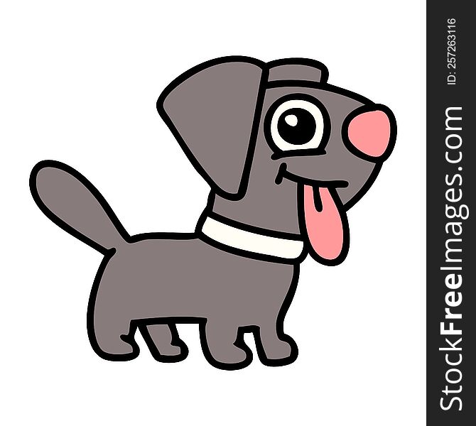 cartoon of a happy puppy wagging tail