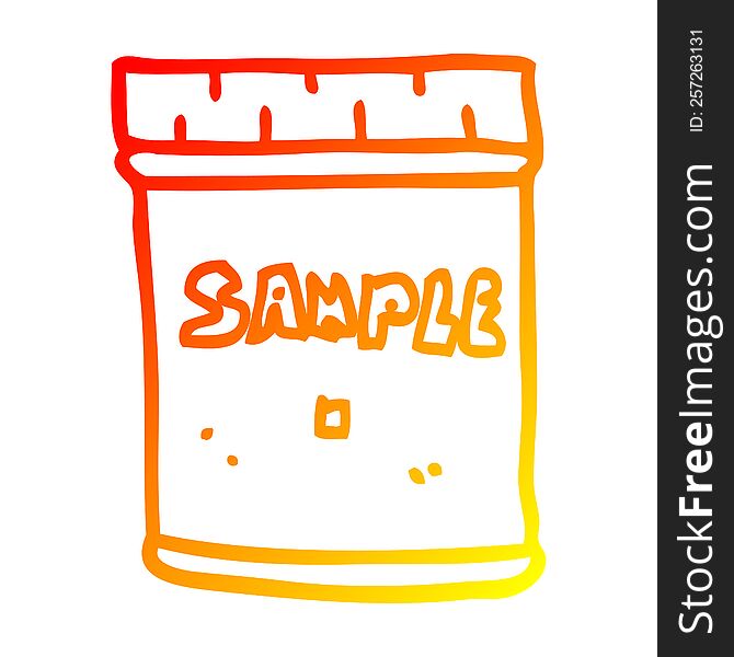 warm gradient line drawing of a cartoon medical sample jar