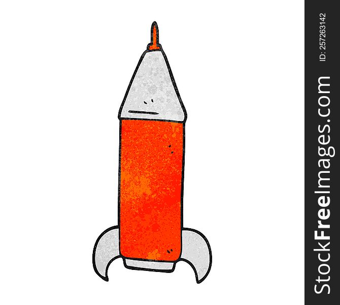 freehand textured cartoon space rocket
