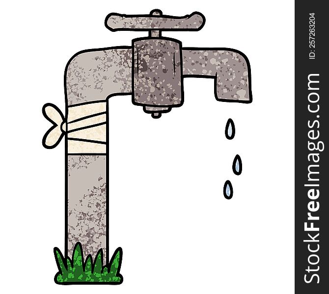 cartoon old water tap. cartoon old water tap